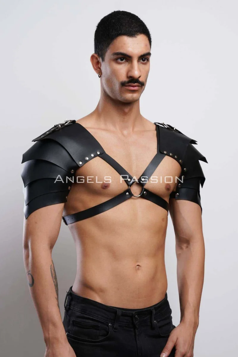 İki Omuz Detaylı Gladyatör Harness, Şık Erkek  Harness Kostüm, Gladyatör Erkek  Kostüm - Brfm161