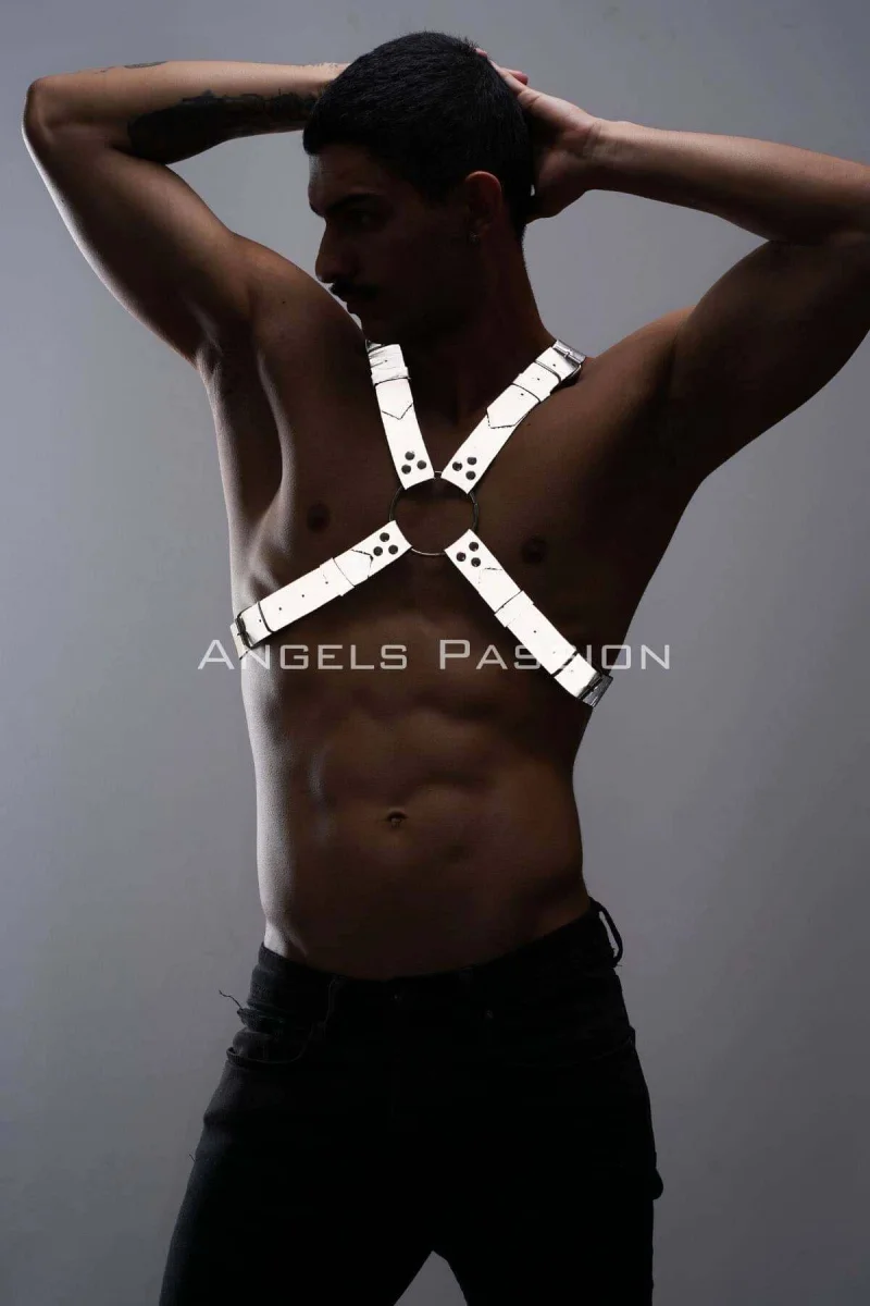 Karanlıkta Parlayan (reflektörlü) Erkek  Göğüs Harness, Parti Aksesuar - Brfm95