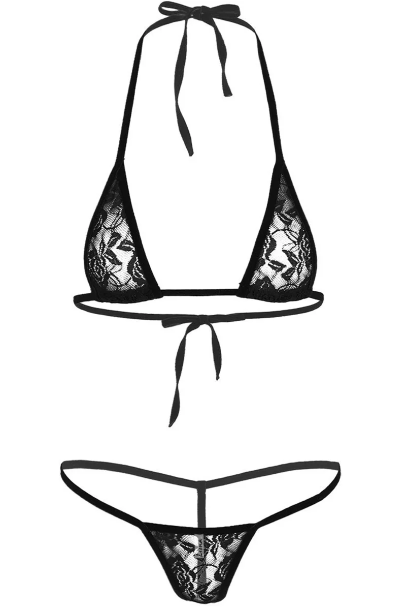 Büyük Beden Dantelli Siyah Fantezi Sütyen Külot Takımı