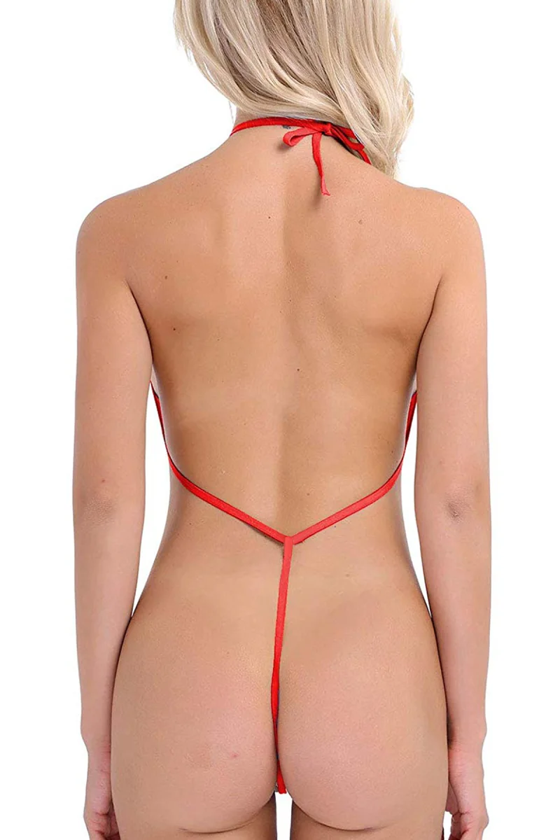 İçini Gösteren Kadın Kırmızı Fantezi Gecelik