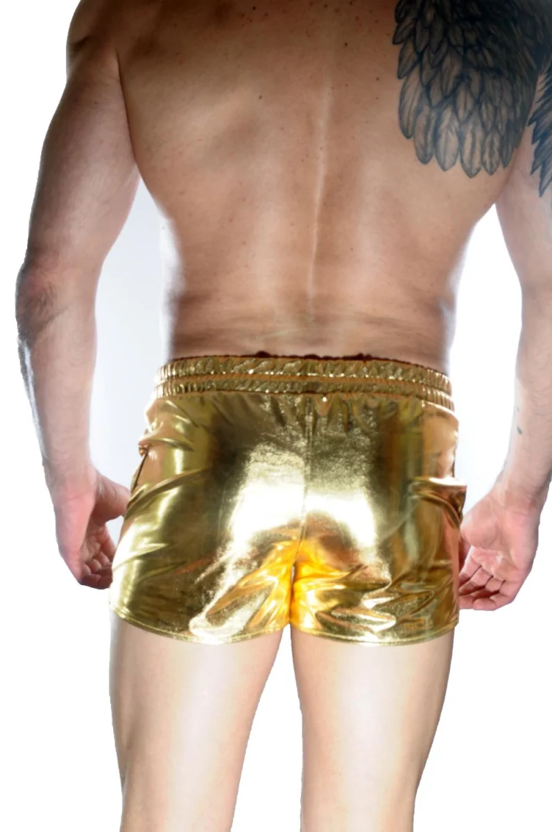 Erkek Gold Lame Short