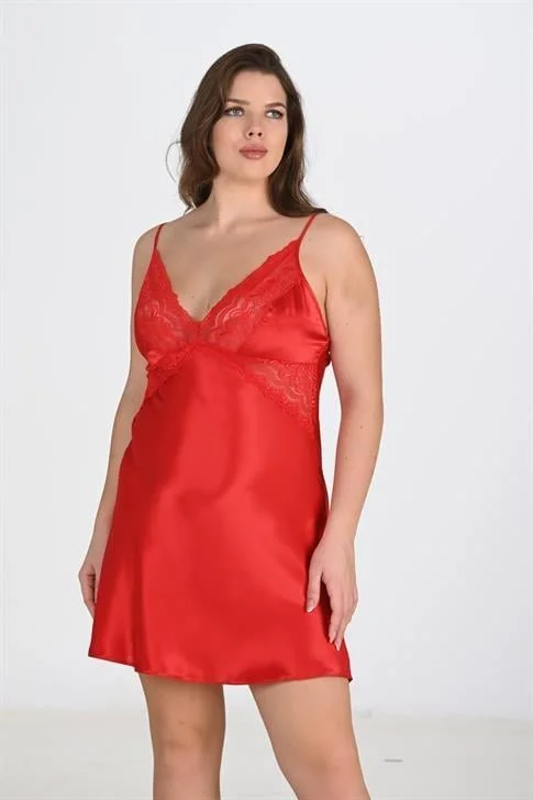 2'li Kırmızı Sabahlık Takımı Bigsize 6207