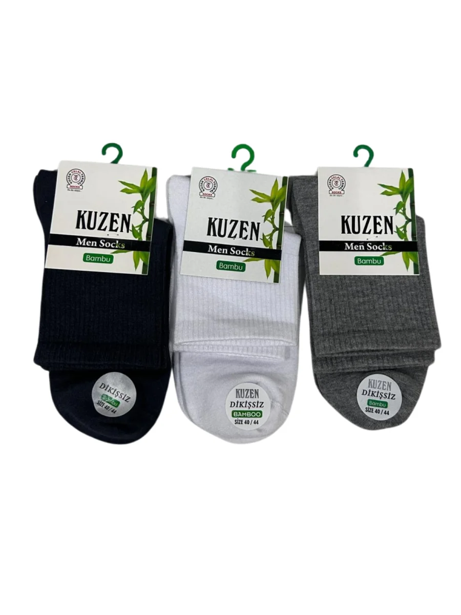 Kuzen Dikişsiz Yarım Konç Bambu Erkek Çorap 6 Adet