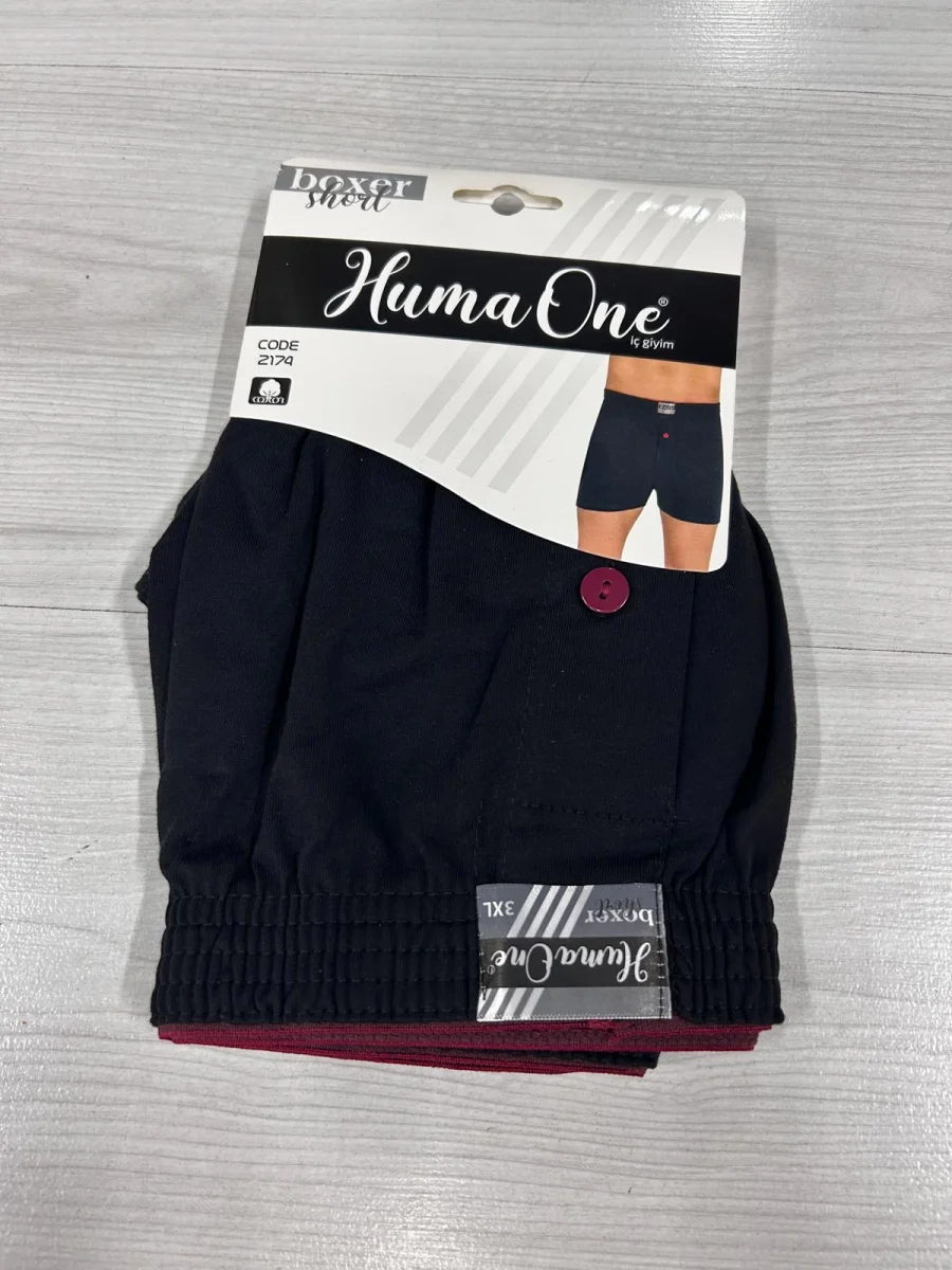 Huma One Erkek Havlu Bel Düz Boxer Battal Boy 3xl Siyah Renk