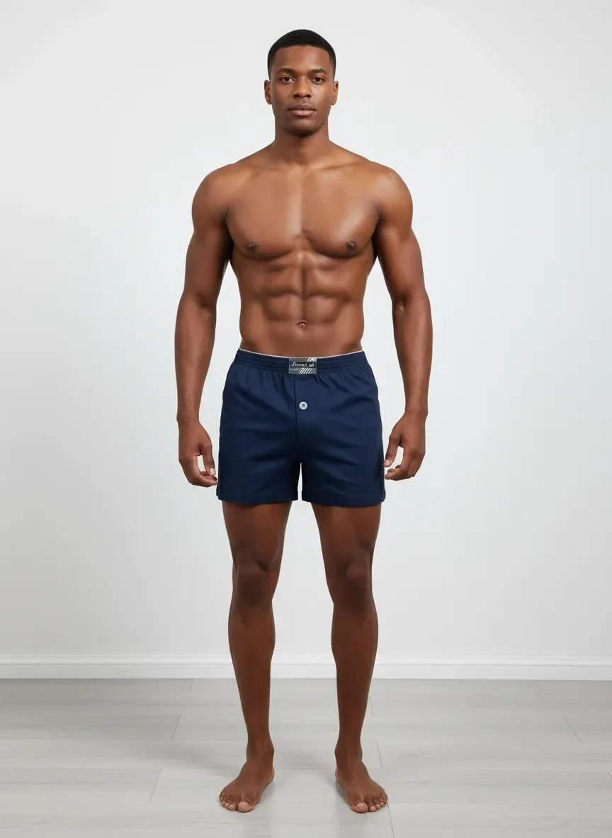 Huma One Erkek Havlu Bel Düz Boxer Battal Boy 3xl Lacivert Renk