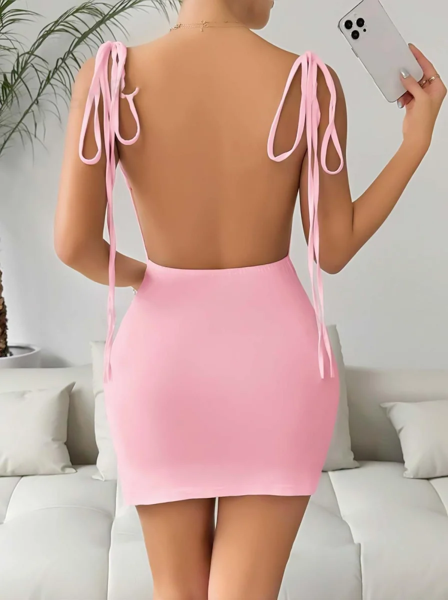 Pembe Fantezi Clup Elbisesi 6675