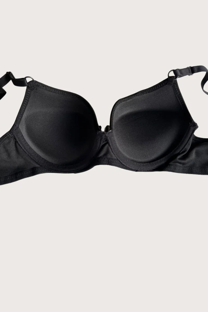 Siyah-beyaz 2'li Mikro Kumaş Push Up Dolgulu Balenli Günlük Destekli Sütyen