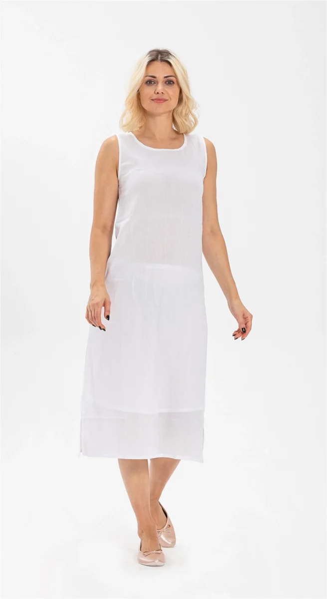 İmer 3164 Kalın Askı Uzun Viskon Elbise Kombinezon