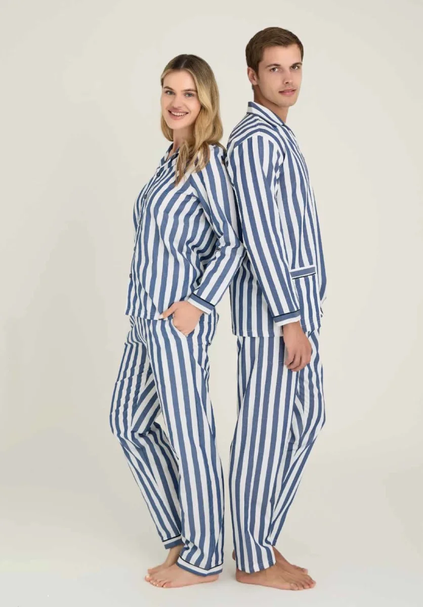 Freshness 4007 Kadın Uzun Kol Çizgili Gaffuriye Pijama Takımı