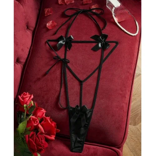 Fantezi Fiyonklu Lastik Gecelik (eldivensiz)