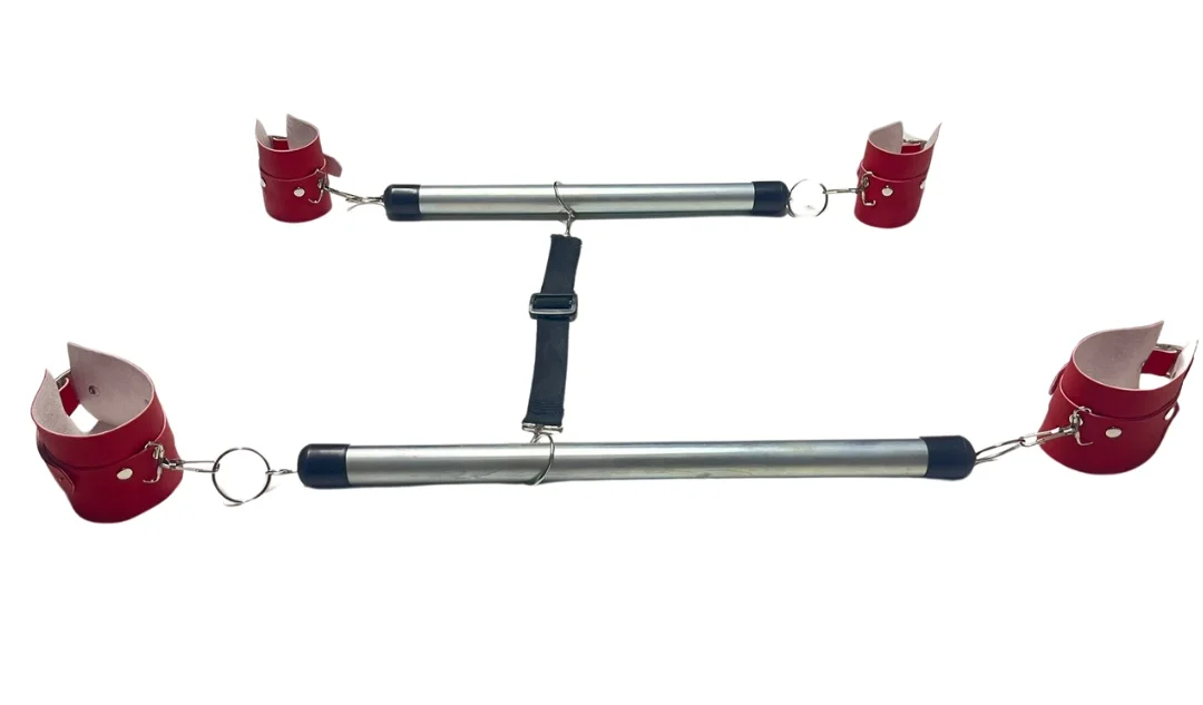 Fantezi Seksi Deri Borulu Kırmızı El Ayak Kelepçesi