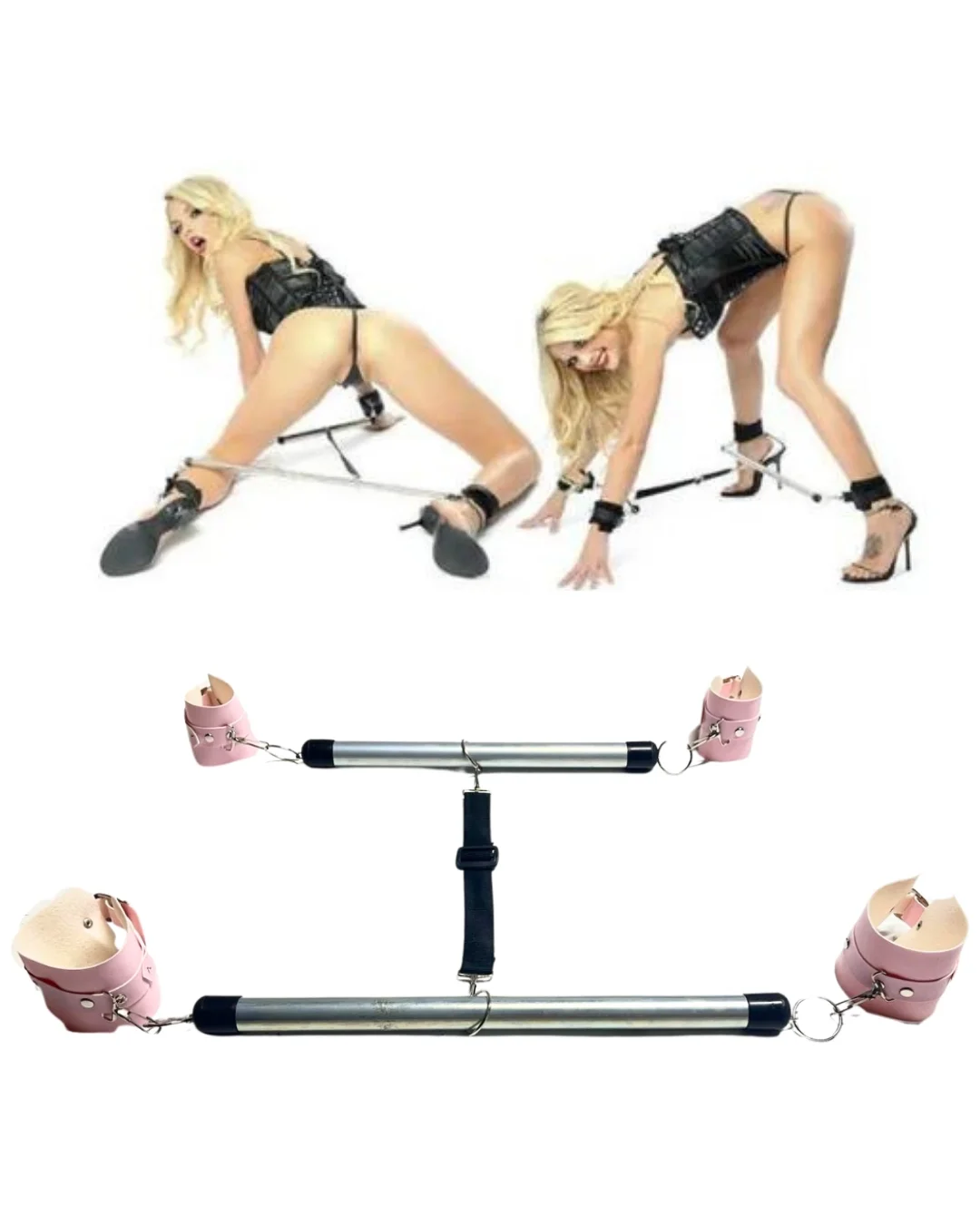 Fantezi Pembe Deri Seksi Borulu Yatak Kelepçesi