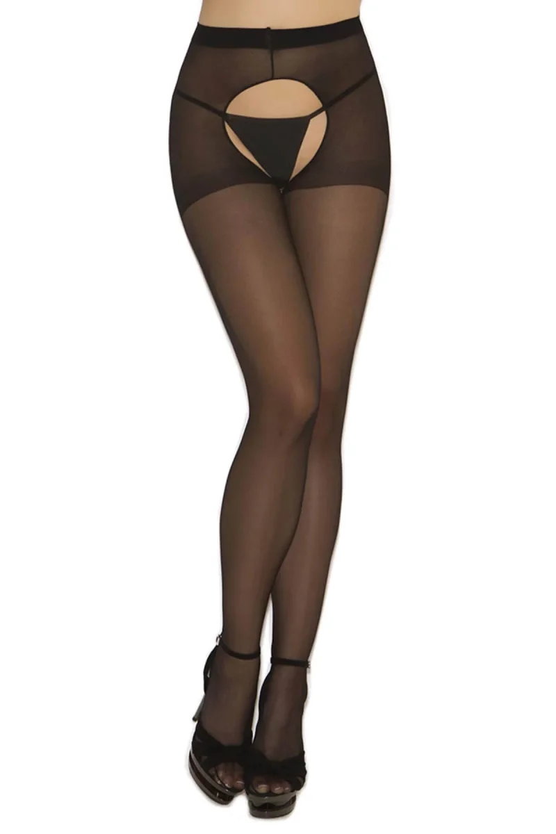 Siyah Özel Bölgesi Açık Fantazi Külotlu Çorap Brf1078