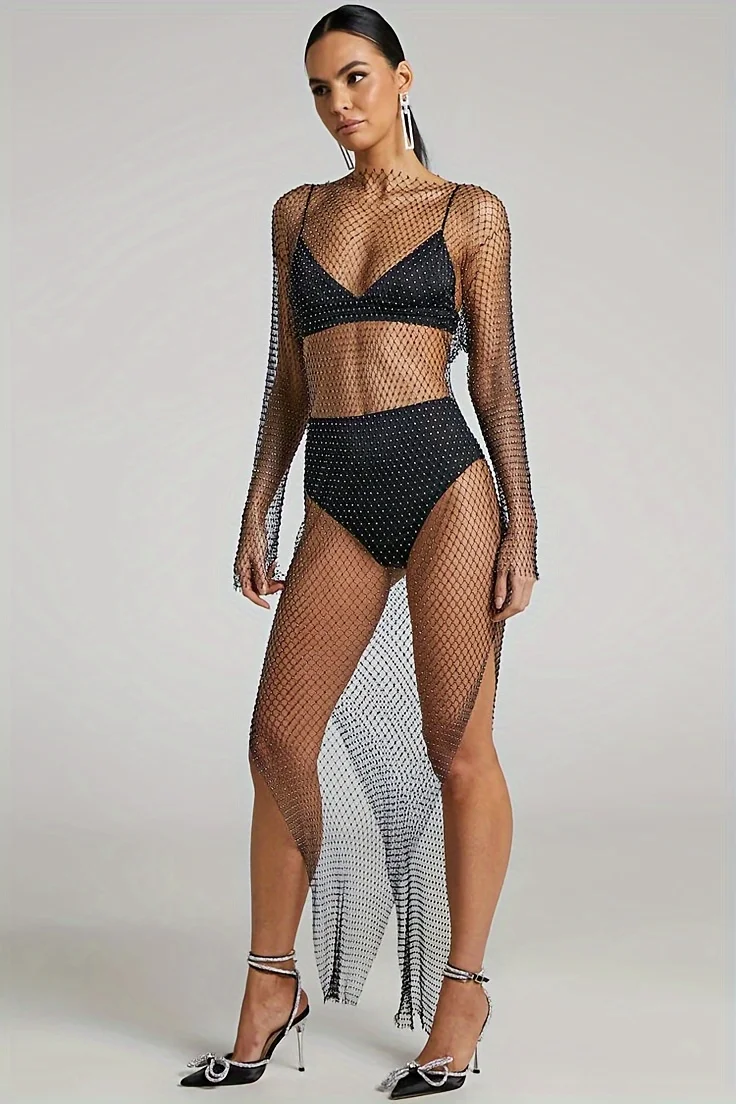 Uzun Kollu Uzun Elbise.