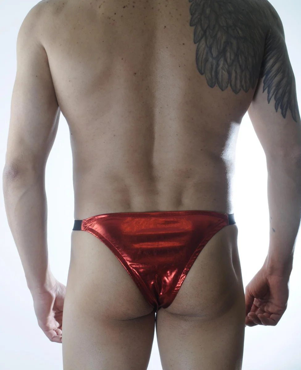 Erkek Kırmızı Lame Brazillian Slip