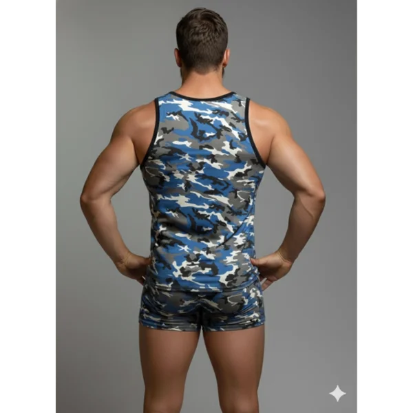 Erkek Kamuflaj Tank Top Boxer İç Çamaşır Takımı