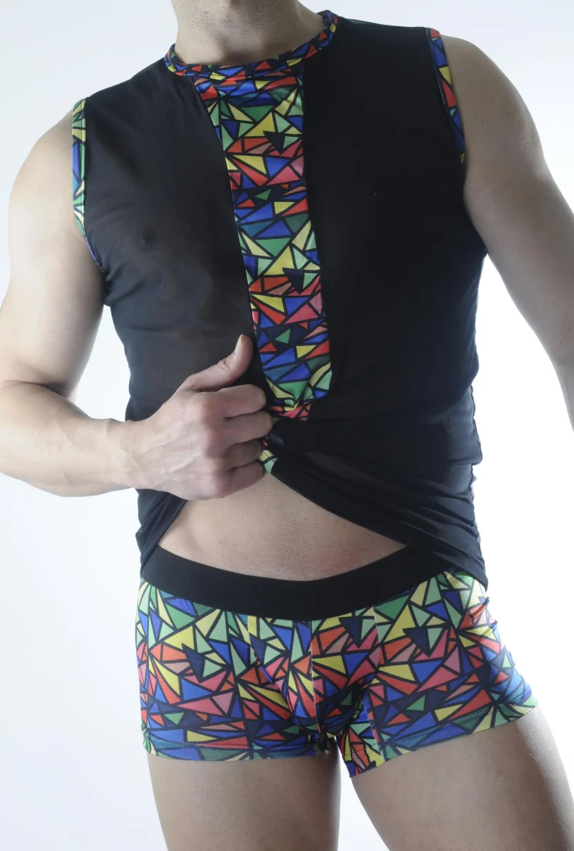 Erkek Transparan Renki Atlet Boxer Takımı