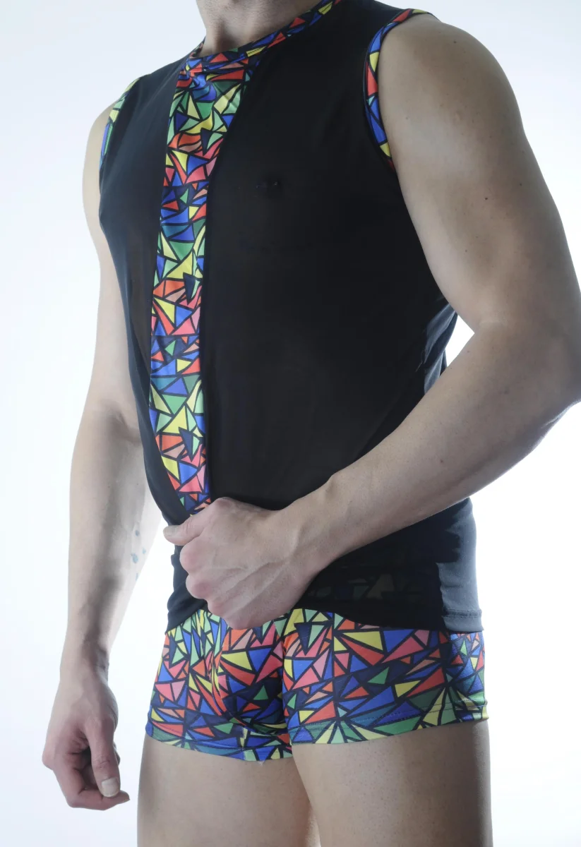 Erkek Transparan Renki Atlet Boxer Takımı