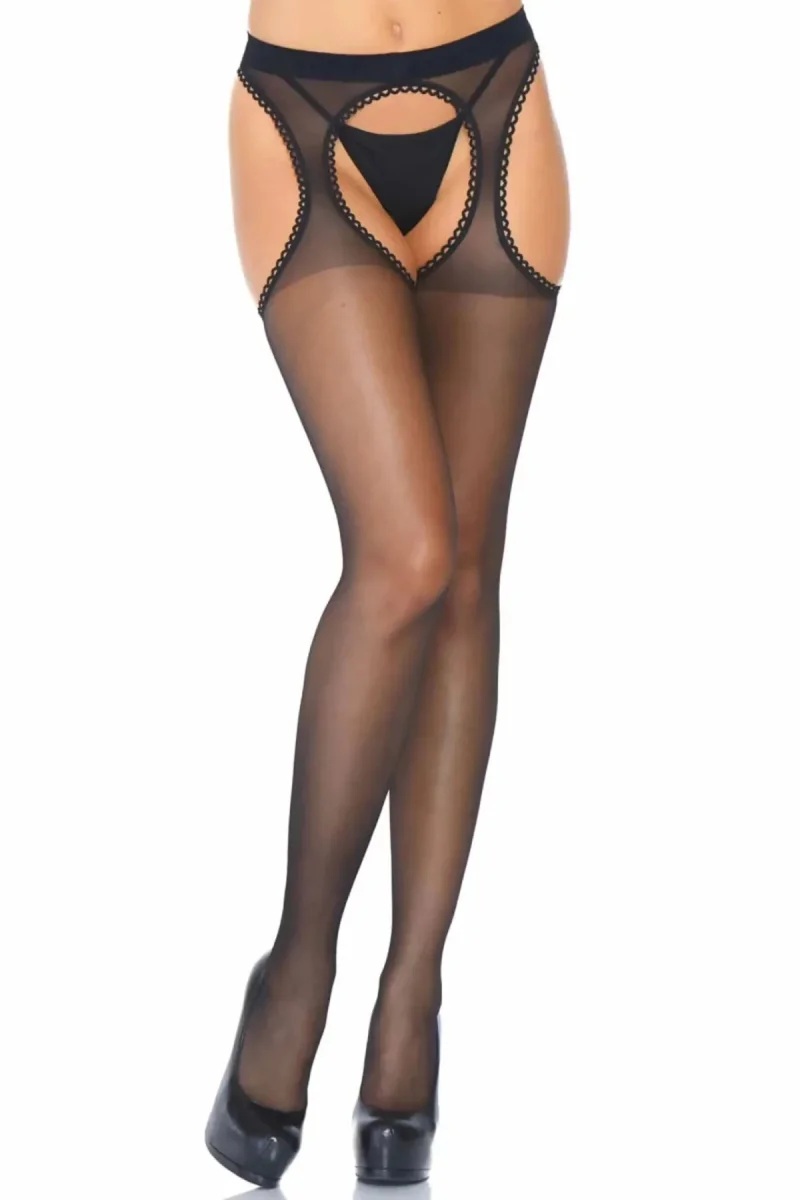 Siyah Özel Bölgesi Açık Fantazi Külotlu Çorap Brf0935