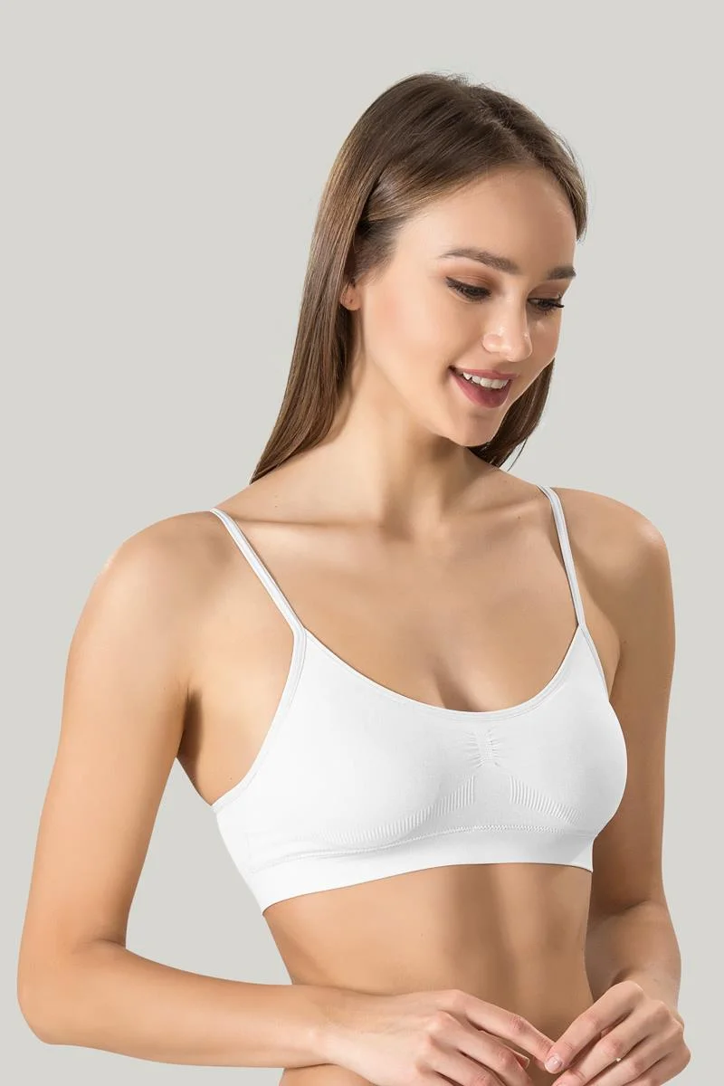 Kadın Ince Askılı Pedli Büstiyer Yarım Atlet Sütyen 3'lü Set