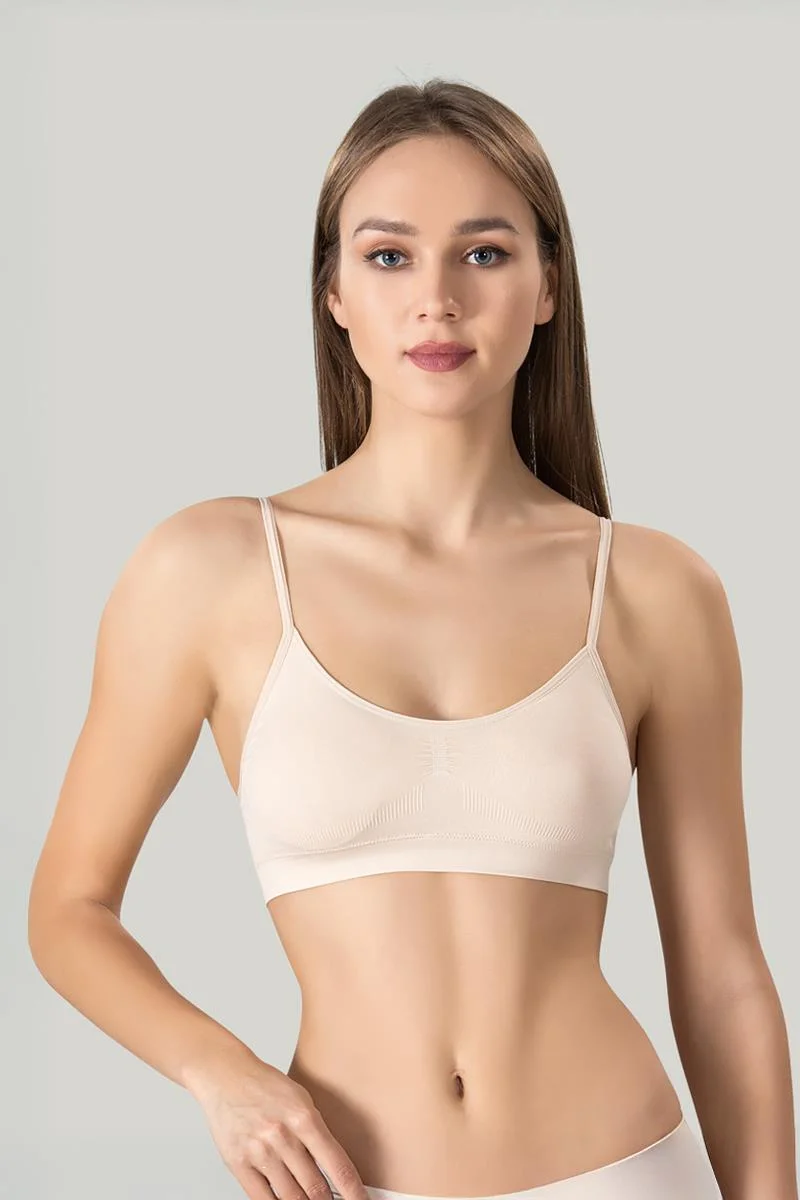 Kadın Ince Askılı Pedli Büstiyer Yarım Atlet Sütyen 3'lü Set.