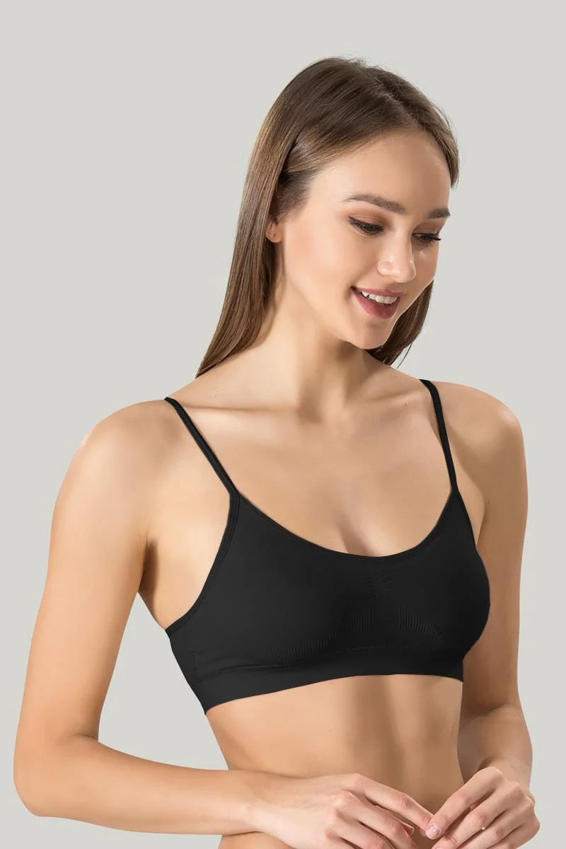 Kadın Ince Askılı Pedli Büstiyer Yarım Atleti Sütyen 3'lü Set..