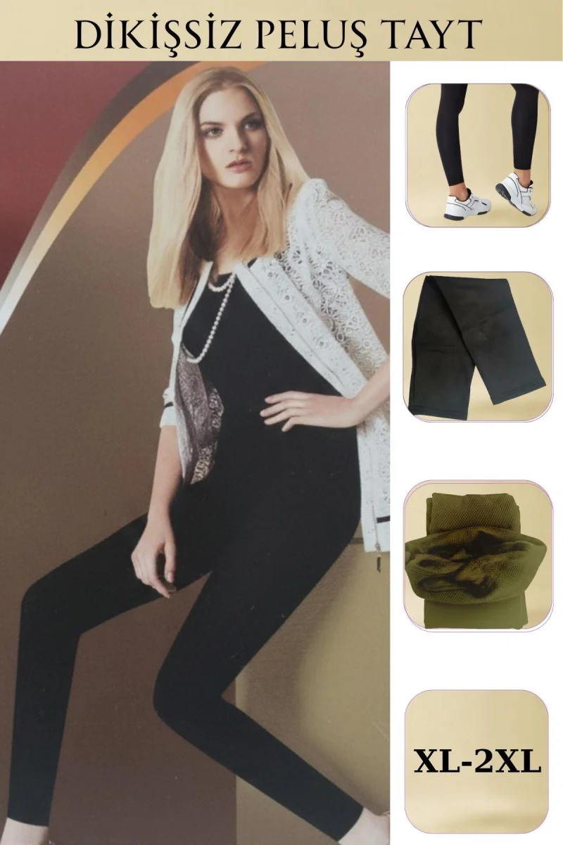 Dikişsiz Ayaksız Pelüş Tayt