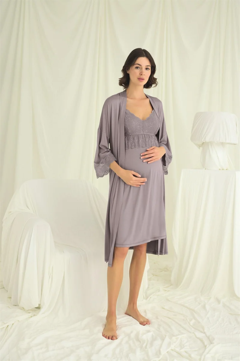 Dantelli Hamile Lohusa Sabahlık Takımı