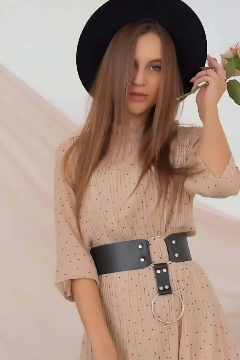 Şık Deri Kemer, Halka Detaylı Kemer - Brf610