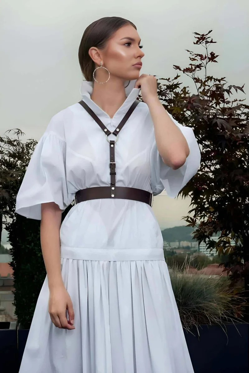 Şık Deri Kadın Kemer, Elbise Üzeri Kemer, T-shirt Üzeri Kadın Kemer - Brf1093