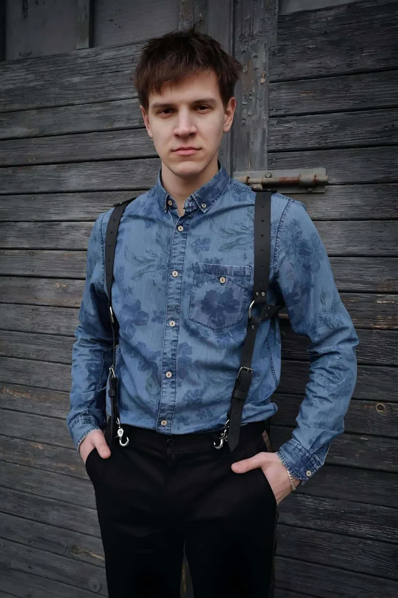 Erkek Deri Seksi Harness - Brfm134