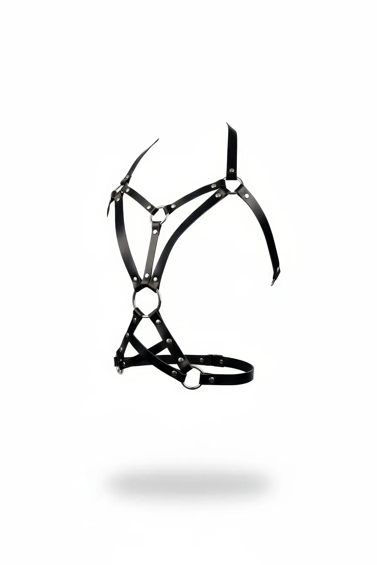 Siyah Kadın Kemer Deri Vücut Kemeri Çok Bantlı - Brf107