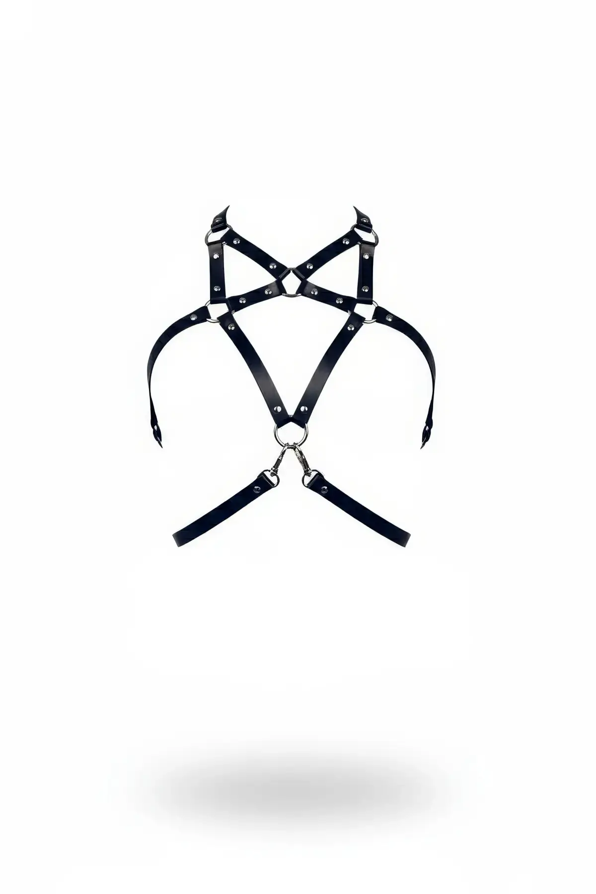 Siyah Kadın Kemer Deri Çoklu Şeritli Vücut Aksesuarı - Brf108