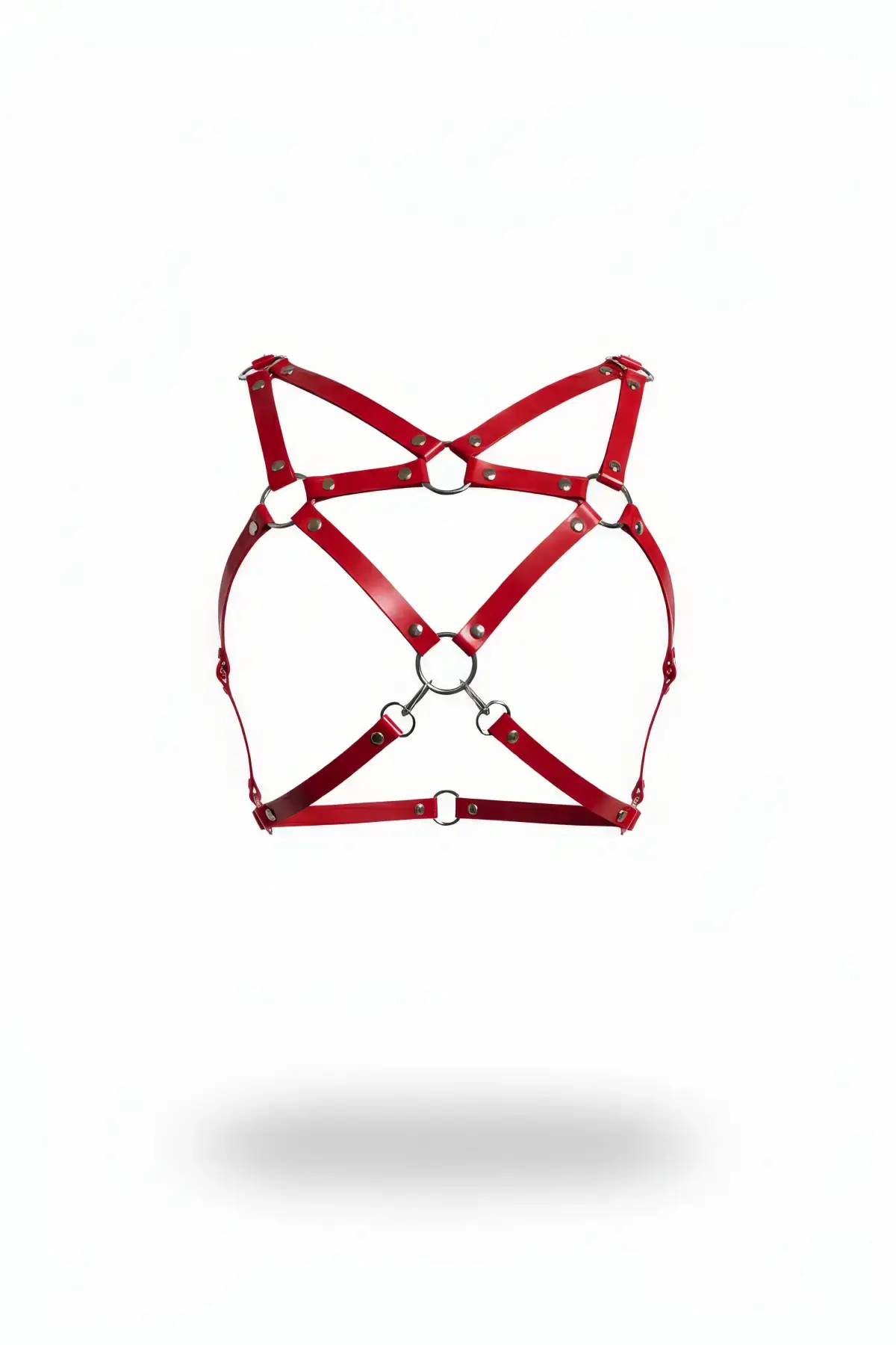 Kırmızı Kadın Kemer Deri Çapraz Bantlı Vücut Aksesuarı - Brf109