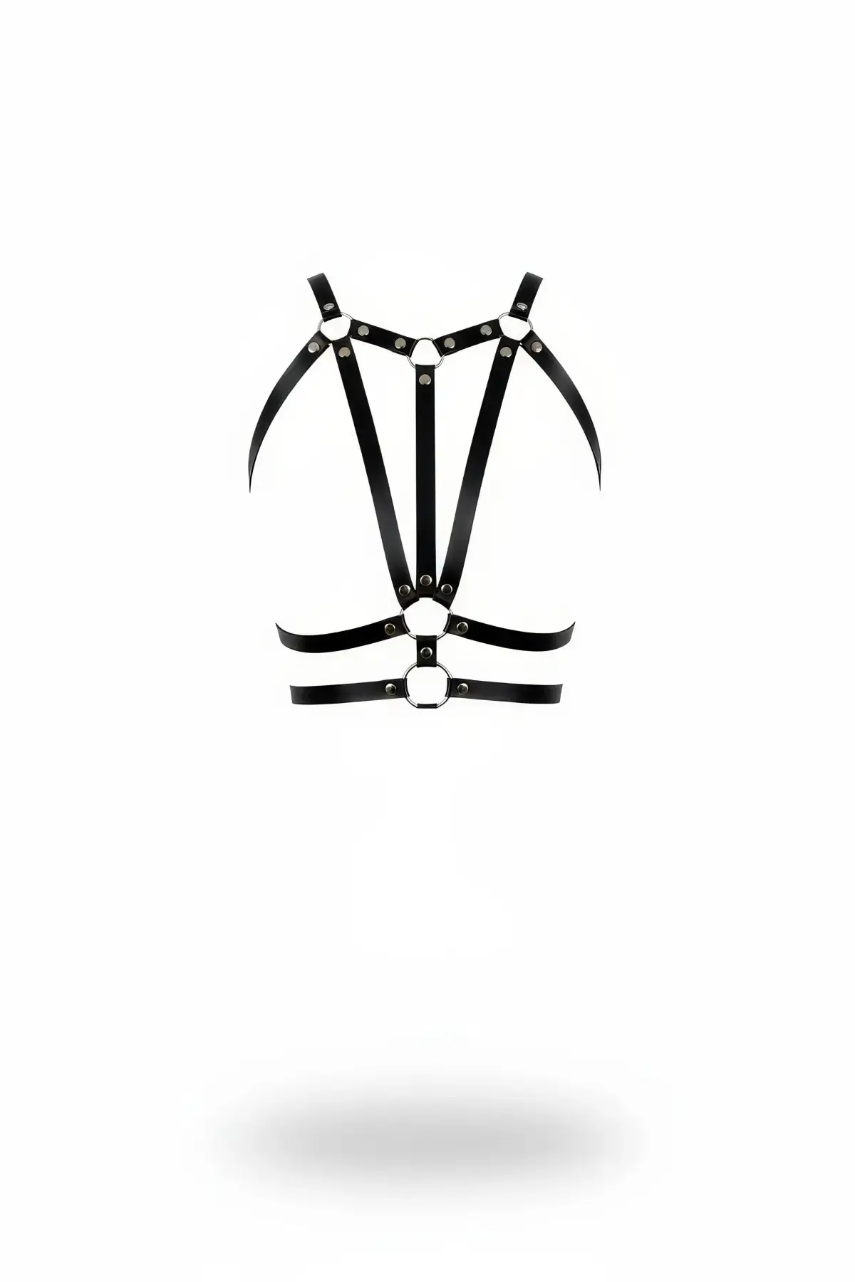 Siyah Kadın Kemer Deri Çoklu Şeritli Vücut Aksesuarı - Brf114