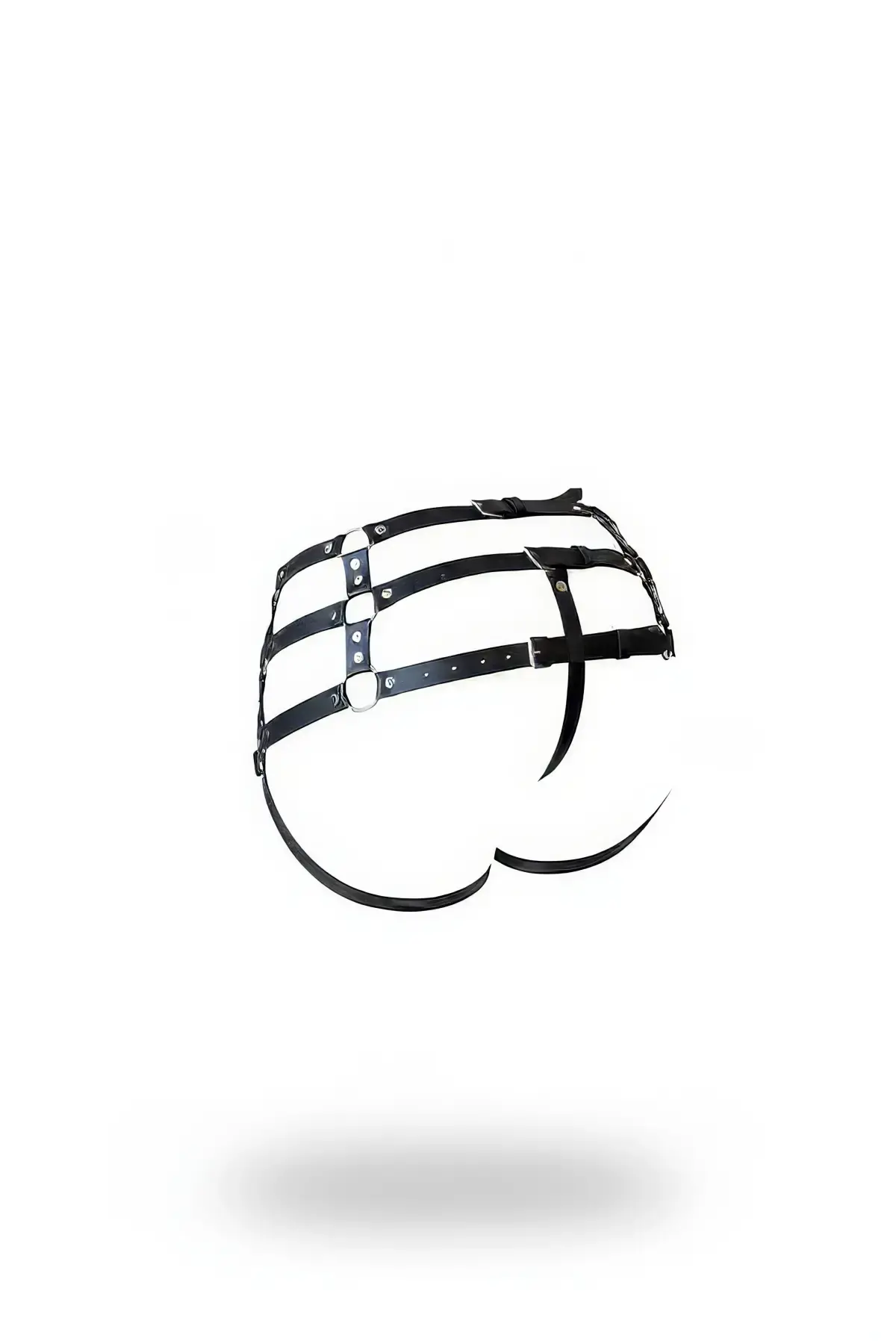 Siyah Tanga - Külot Çok Bantlı Toka Detaylı - Brf1207