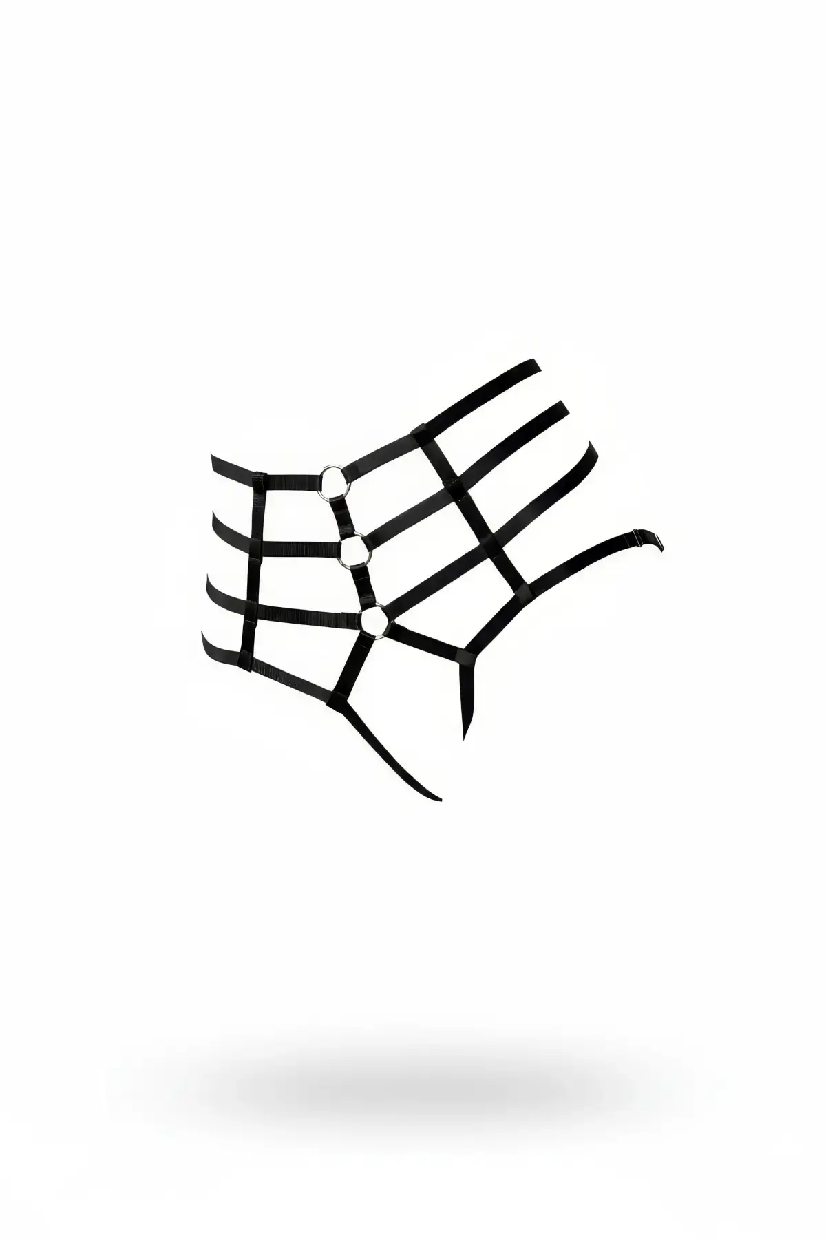 Siyah Tanga - Külot Yüksek Bel Halka Detaylı Bantlı - Brf1211