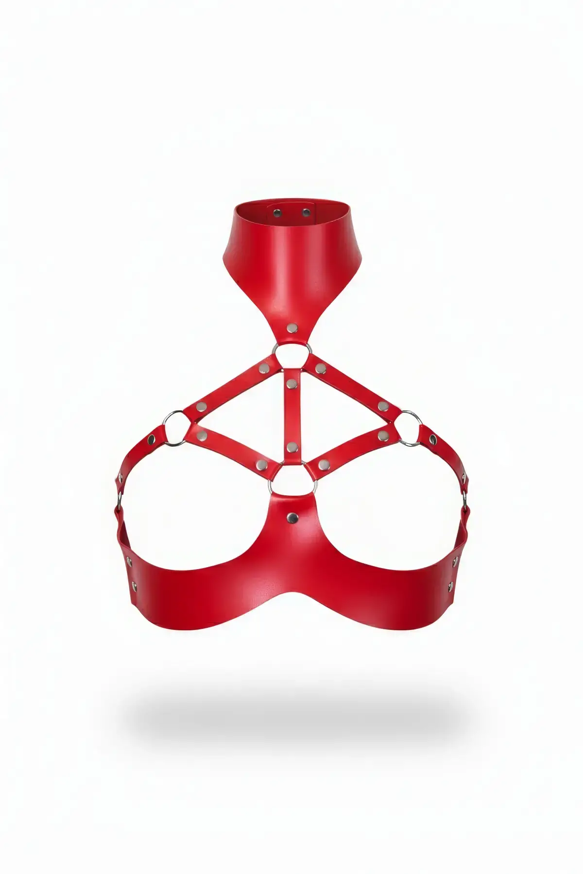 Kırmızı Kadın Kemer Deri Yaka Detaylı Vücut Aksesuarı - Brf1237