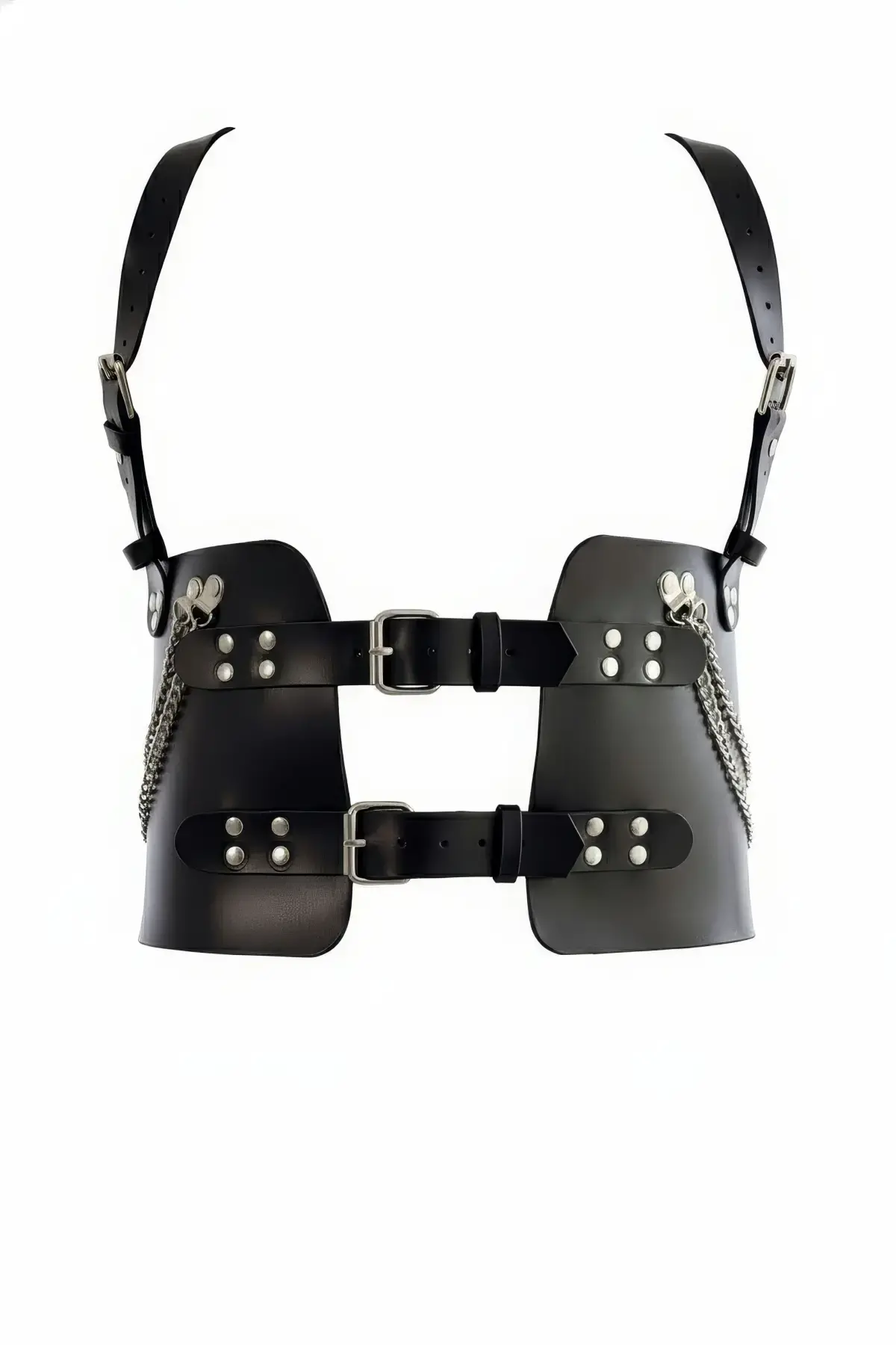 Siyah Kadın Kemer Geniş Korse Tarzı Zincir Detaylı - Brf1300