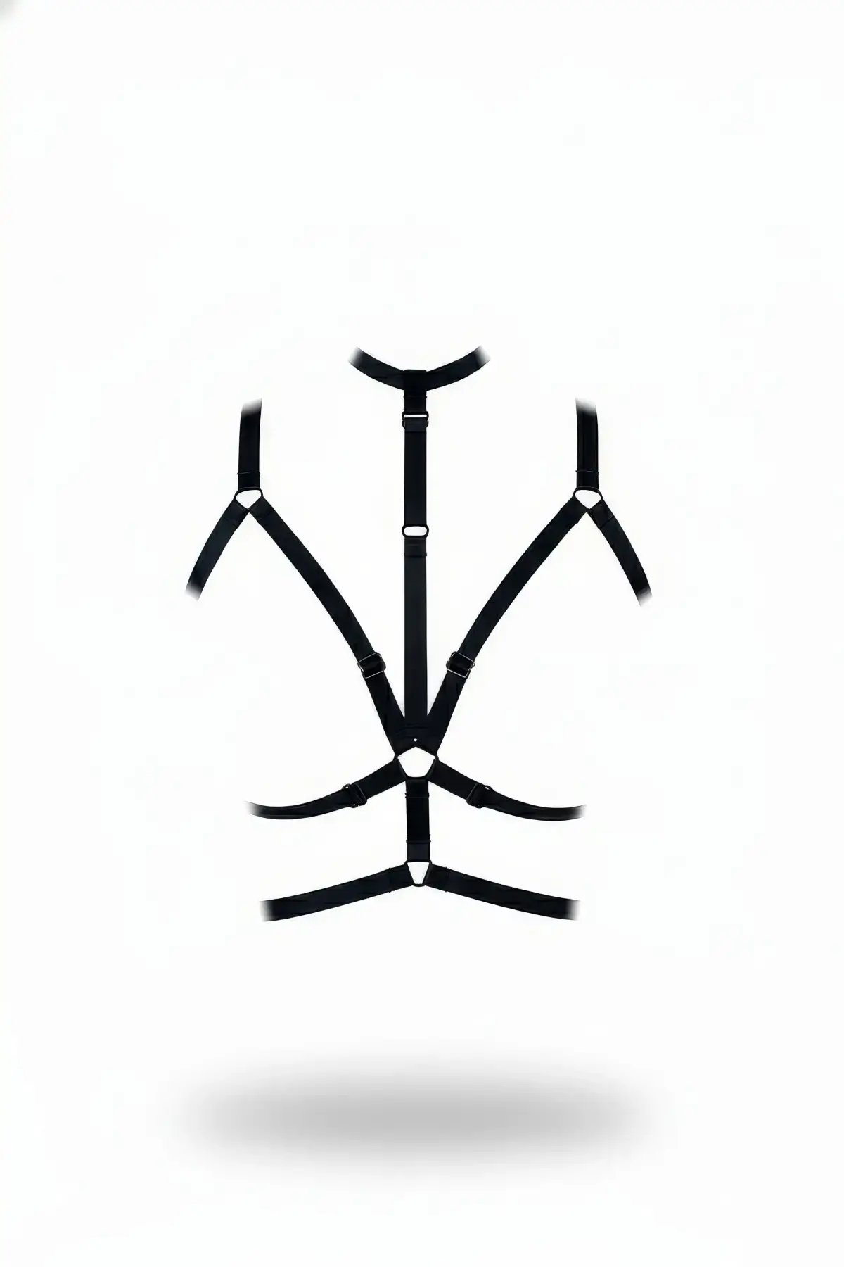 Siyah Göğüs Harness Ayarlanabilir Elastik Kafes Detaylı - Brf137