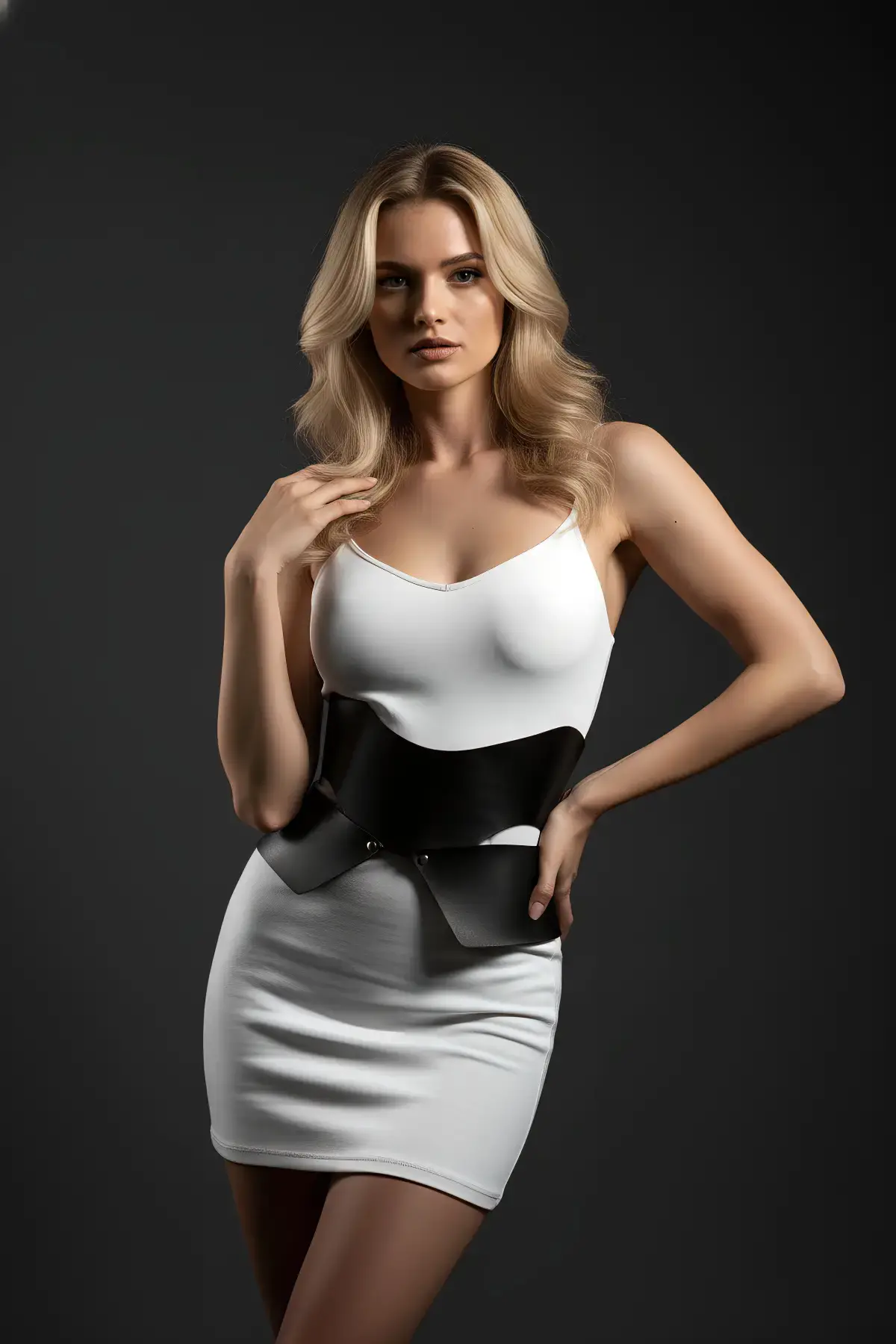 Siyah Kadın Kemer Geniş Kalın Yapılı Bel Aksesuarı - Brf1425