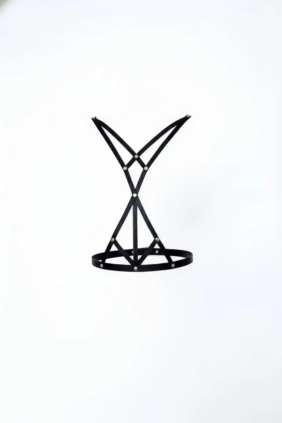 Siyah Kadın Kemer Zımba Detaylı Çapraz Vücut Aksesuarı - Brf158