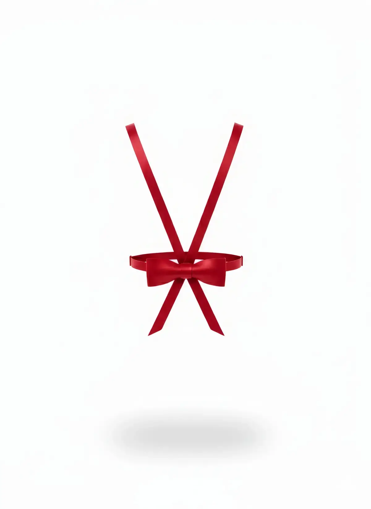 Kırmızı Kadın Kemer Saten Fiyonklu İnce Bel Aksesuarı - Brf177