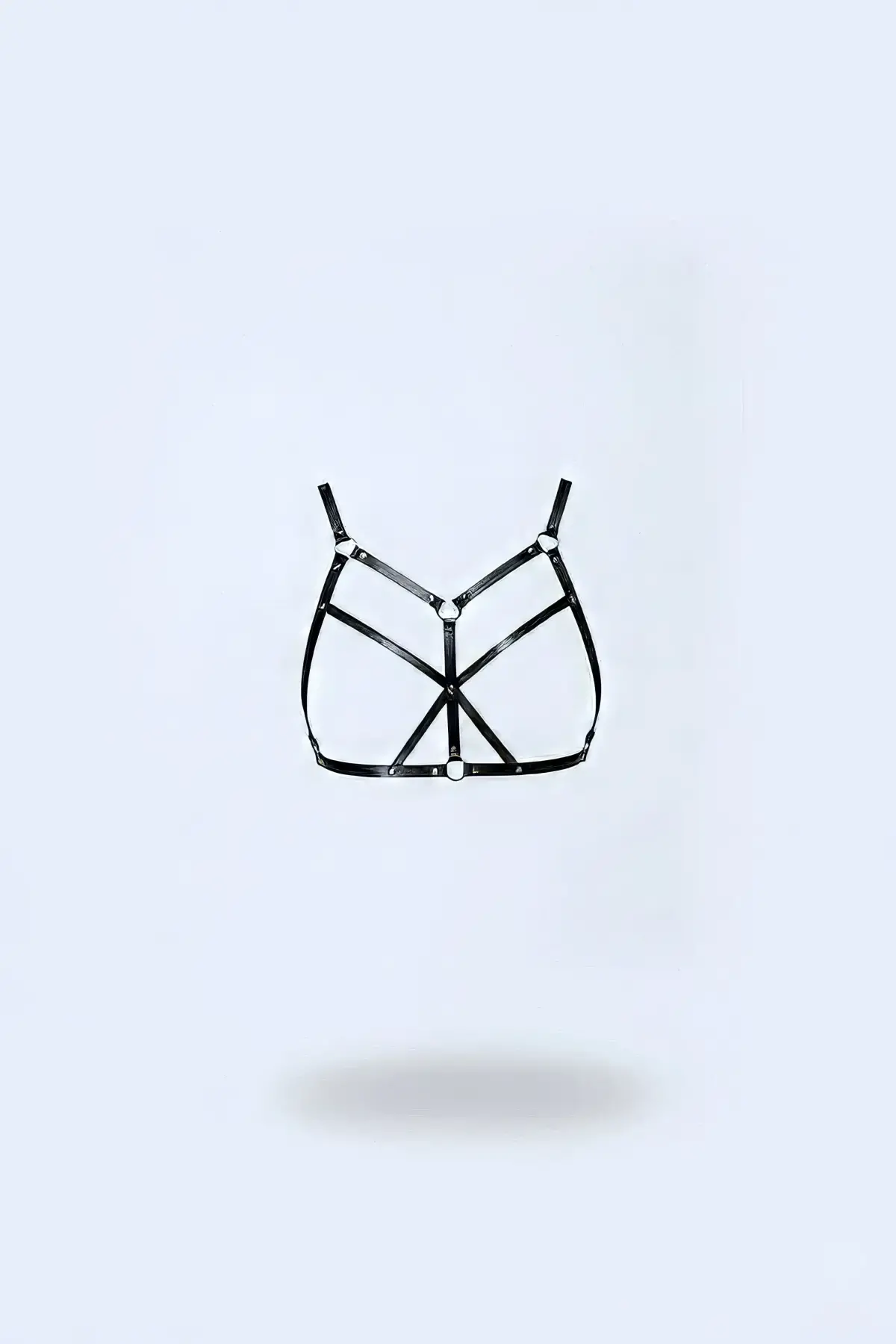 Siyah Göğüs Harness Suni Deri Çapraz Bağlamalı - Brf265