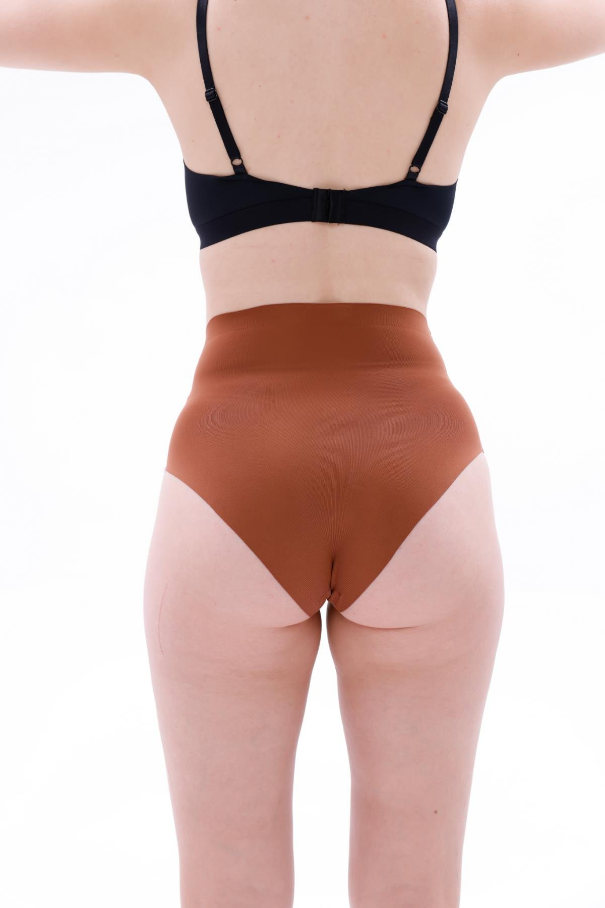 Kahverengi Mı  2704 Lazer Kesim Yüksek Bel Hayalet Külot