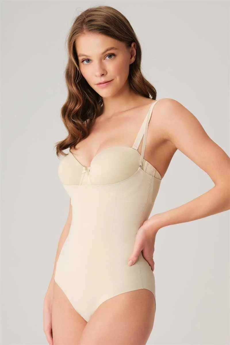 Mikro Kumaş Silikon Bantlı Kancalı Badi Korse