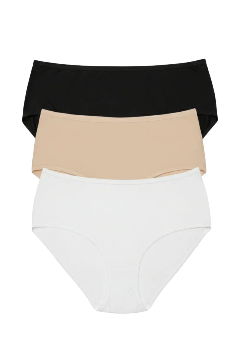 3lü Set Külot-siyah-beyaz-ten Dor2850